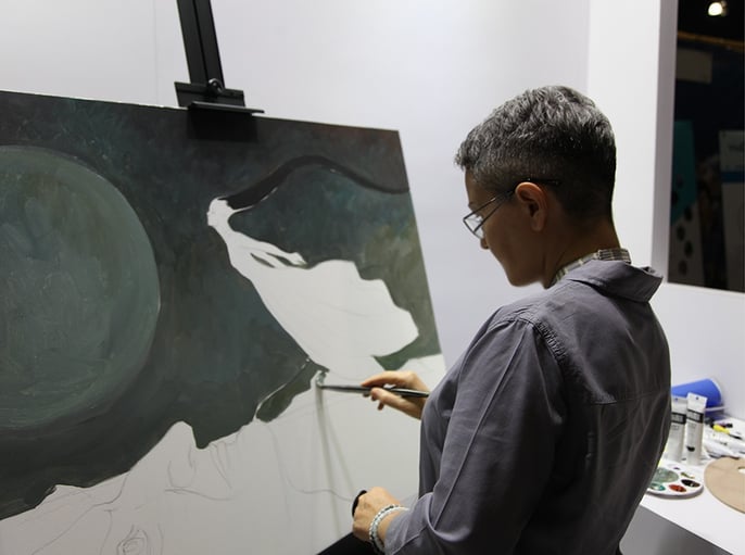 BenQ Siggraph17 Juliana Kolesova painting on canvas Float
